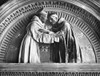 St. Francis & St. Dominic. /Nthe Meeting Of St. Francis Of Assisi (Left) And St. Dominic. Glazed Terra-Cotta Relief In The Ospedale Di San Paolo, Florence, Italy, By Andrea Della Robbia (1437-1528). Poster Print by Granger Collection - Item # VARGRC0