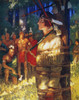 Cooper: Deerslayer, 1925. /Ndeerslayer, Tied To A Stake, Endures Trial By Tomahawk And Knife At The Hands Of The Huron Native Americans. Illustration By N.C. Wyeth To A 1925 Edition Of 'The Deerslayer' By James Fenimore Cooper. Poster Print by Grange