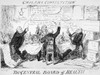 Cholera Epidemic, 1832. /N'The Central Board Of Health/Cholera Consultation (While Doctors Differ And Deny, The Country Bleeds And Patients Die).' Satirical Cartoon Comment, 1832, By George Cruikshank. Poster Print by Granger Collection - Item # VARG