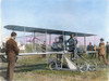 Orville Wright (1871-1948). /Namerican Aviation Pioneer. Posing At The Controls Of The 'Baby Grand,' The Wright Entry In The Gordon Bennett Races At Belmont Park, New York, October 1910. Oil Over A Photograph. Poster Print by Granger Collection - Ite