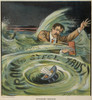 Investors Beware Cartoon Shows Investors Drowning In Rough Seas Labeled 'Wall Street' And 'Speculation' And Caught In A Whirlpool Labeled 'Iron And Steel Trust.' Louis Dalrymple Cartoon Was Published In Puck On April 1 1901. - Item # VAREVCHISL023EC2