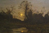Moonrise.  High quality vintage art reproduction by Buyenlarge.  One of many rare and wonderful images brought forward in time.  I hope they bring you pleasure each and every time you look at them. Poster Print by Henri-Joseph Harpignies - Item # VAR