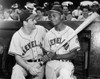 Larry Doby (1923-2003). /Namerican Baseball Player, And First Black Player In The American League. Doby (Right) Photographed With Lou Boudreau, Manager Of The Cleveland Indians, On His First Day With The Team, 5 July 1947. Poster Print by Granger Col