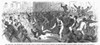New York: Orange Riot. /Nscene On 8Th Avenue During The Orange Riot, 12 July 1871, Between 'Orange' (Protestant Irish) And 'Green' (Catholic Irish). Wood Engrvaing From A Contemporary American Newspaper. Poster Print by Granger Collection - Item # VA
