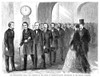 Johnson Impeachment, 1868. /Nmembers Of The House Of Representatives Arriving At The Senate Chamber During The Impeachment Trial Of President Andrew Johnson, April 1868. Contemporary American Wood Engraving. Poster Print by Granger Collection - Item