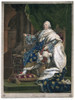 Louis Xviii (1755-1824). /Nking Of France, 1814-1824. Louis Xviii In His Coronation Robes. Line Engraving, 19Th Century, By Jean Baptiste Raphael Urbain Massard, After A Painting By Fran�Ois G_Rard (1770-1837). Poster Print by Granger Collection - It