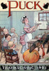 Illustration shows a scene in a kitchen with a young woman preparing a pie while four young children watch; there is a dead turkey on a table and a large pumpkin on the floor.  Glackens, L. M., 1866-1933, artist Poster Print by Louis M. Glackens - It