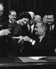 Lbj'S Great Society Programs. President Lyndon Johnson Hands Lady Bird Johnson A Bill-Signing Pen Of The Highway Beautification Act That Limited Outdoor Advertising Along The Nation'S Growing Interstate Highway System. Oct. 22 History - Item # VAREVC