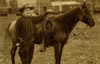 Arizona Sheriff With Revolver Ca 1880S-1890Sf Standing Next To His Horse, Has A Great Hat, He Is Wearing A Five Point Star Badge, Great Leather Double Loop Holster With Pistol Holstered. On Verso In Pencil; Poster Print by J.C. Burge - Item # VARBLL0