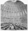 British Museum, 1857. /Nthe Main Reading Room Of The British Museum, London, England, Which Had Seats For About 400 Readers, Was Built In The Years 1854-57. The Dome Was 140 Feet In Diameter And 106 Feet High. Wood Engraving, 1857. Poster Print by Gr