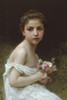 Little Girl with a Bouquet.  High quality vintage art reproduction by Buyenlarge.  One of many rare and wonderful images brought forward in time.  I hope they bring you pleasure each and every time you look at them. Poster Print by William Bouguereau