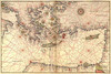 Portolan or Navigational Map of Greece, the Mediterranean and the Levant.  Done in 1544 by the Italian cartographer Battista Agnese.  Battista Agnese was a cartographer from the Republic of Genoa, who worked in the Venetian Republic. Poster Print by