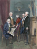 George Washington /N(1732-1799). First President Of The United States. Depicted With His Cabinet. Left To Right: Henry Knox, Thomas Jefferson, Edmund Randolph, Alexander Hamilton, And Washington. Engraving After A Painting By Alonzo Chappel, 1858. Po