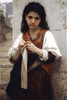 The Little Knitter.  High quality vintage art reproduction by Buyenlarge.  One of many rare and wonderful images brought forward in time.  I hope they bring you pleasure each and every time you look at them. Poster Print by William Bouguereau - Item