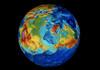 Earth: Topography. /Ndigital Image Of The Topography Of The Earth, Showing Land And Sea-Floor Elevations. This View Is Centered On The North Pole. Image Created By The National Geophysical Data Center, C1991. Poster Print by Granger Collection - Item