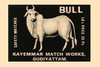 Thousands of companies manufactured matches worldwide and used a variety of fancy labels to make their brand stand out.  The match boxes had unusual topics but some were much prettier than others. Features a bull Poster Print by unknown - Item # VARB