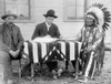 Sioux Citizenship, 1907. /Na U.S. Allotting Surveyor (Center) And His Interpreter (Left) Granting Citizenship To Oglala Sioux Native American Chief American Horse On The Pine Ridge Reservation In South Dakota, 1907. Photographed By Edward Truman. Pos