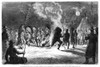 Great Sioux War, 1876. /Nshoshone Native Americans, Who Fought For The U.S. Military In The Great Sioux War Of 1876, Performing A War Dance At Their Camp On Goose Creek On 15 June 1876. Contemporary American Wood Engraving. Poster Print by Granger Co