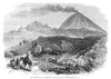 Mount Vesuvius, 1872. /Nview Of Mount Vesuvius And The Lava From The Eruption Of 1859, With The Observatory And Hermitage Of San Salvatore Near Resina, Italy, In The Background. Wood Engraving, English, 1872. Poster Print by Granger Collection - Item