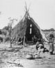 Ute Dwelling, C1873. /Nthe Ute Chief Tavaputs Inside His Conical Brush Dwelling In The Uintah Valley, Northeastern Utah, With His Family In The Foreground. Racks Of Drying Corn Are Shown At Left. Photographed By John K. Hillers, C1873. Poster Print b