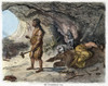 Neanderthal Man. /Na Late 19Th Century Depiction Of Neanderthal Man (Homo Neanderthalensis) Based On The 1857 Discovery Of Human Skeletal Remains In The Neander Valley, Prussia. Engraving, 1873. Poster Print by Granger Collection - Item # VARGRC00385