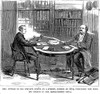 Andrew Johnson (1808-1875). /Nseventeenth President Of The United States. General Benjamin Butler (Right) Prepares The Opening Speech Of The Impeachment Trial Of President Andrew Johnson. Wood Engraving From An American Newspaper, 1868. Poster Print