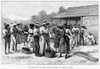 Panama: French Canal, 1888. /Nlaborers, Mostly Recruited From Jamaica To Work On Ferdinand De Lesseps' Canal Project, Dispute With Their Women On Pay Day. Wood Engraving From An English Newspaper Of 1888. Poster Print by Granger Collection - Item # V