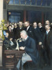 Alexander Graham Bell /N(1847-1922). American (Scottish-Born) Teacher And Inventor. Bell At The New York End Of The First Long-Distance Telephone Call To Chicago, 18 October 1892. Oil Over A Photograph. Poster Print by Granger Collection - Item # VAR
