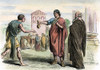 Shakespeare: Errors. /Nin The Market Square Of Ephesus, Antipholus Of Syracuse Bids His Servant Dromio To Go To The Inn, From William Shakespeare'S 'The Comedy Of Errors' (Act I, Scene 2). Engraving After Sir John Gilbert, C1860. Poster Print by Gran