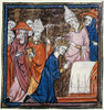 Charlemagne (742-814). /Nking Of The Franks, 768-814, And Emperor Of The West, 800-814. Coronation Of Charlemagne By Pope Leo Iii At Rome On Christmas Day, 800. Manuscript Illumination, 14Th Century, From The 'Grandes Chroniques De France.' Poster Pr