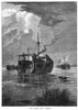 British Prison Ship. /Nthe British Prison Ship Hms 'Jersey' Anchored Off Brooklyn During The British Occupation Of New York During The American Revolutionary War. Wood Engraving, American, 19Th Century. Poster Print by Granger Collection - Item # VAR