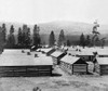Log Cabin Barracks. /Nthe Winter Housing Quarters Of The British North American Boundary Commission On The Banks Of The Columbia River, Near Fort Colville, Washington State. Photograph, C1858-1861. Poster Print by Granger Collection - Item # VARGRC01