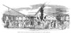 New York: Turnfest, 1857. /N'Interior View Of The Turner Hall, Reception Of The Southern And Western Delegations,' During The German Gymnastics Festival Known As Turnfest, In New York City, 1857. Contemporary American Wood Engraving. Poster Print by