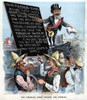 Free Silver Cartoon, 1895. /N'The Financial Fakir Fooling The Farmers.' Cartoon Depicting William H. Harvey As A Con Man Attracting Supporters For The Free Silver Policy. Chromolithograph From Puck, 1895. Poster Print by Granger Collection - Item # V