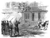 Civil War: Draft Riots. /Na Leader Of The Draft Rioters Shot By An Army Officer On 36Th Street During The New York City Draft Riots Of July 13-16, 1863: Wood Engraving From A Contemporary German-Language American Newspaper. Poster Print by Granger Co