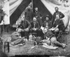 Civil War: Custer, 1862. /Nthe Staff Of General Fitz-John Porter; Reclining: Lieutenants William G. Jones And George A. Custer, At The Peninsula, Virginia, 20 May 1862. Photographed By James F. Gibson. Poster Print by Granger Collection - Item # VARG