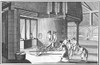 Glass Manufacture, 1751. /Nmanufacturing Plate Glass: A Ladle Of Molten Glass, Ready To Pour, Is Pulled Out Of The Furnace Onto A Carriage. Line Engraving, From 'L'Encyclopedie' Of Denis Diderot, French, 1751. Poster Print by Granger Collection - Ite