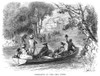 Ohio River: Emigrants. /Nemigrants From East Of The Allegheny Mountains Arrive At A New Settlement On The Banks Of The Ohio River, C1789: Wood Engrving, 19Th Century, After An Illustration By Felix O.C. Darley. Poster Print by Granger Collection - It