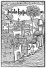 Fort At Navidad, 1493. /Nthe Fort At Navidad On Hispaniola, Built Largely From The Timbers Of The 'Santa Maria' By Members Of Christopher Columbus' Crew. Woodcut From The Illustrated Edition Of The Columbus Letter To Gabriel Sanchez, 1493. Poster Pri
