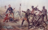 Lieutenants Melvill And Coghill, 24Th Regiment, Dying To Save The Queen's Colours At The Battle Of Isandlwana, During The Anglo-Zulu War, 1879. From The Book South Africa And The Transvaal War, Volume 1 By Louis Creswicke, Published 1900. PosterPrint