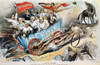 Free Silver Cartoon, 1896. /N"A Down-Hill Movement": "Pitchfork" Ben Tillman, William Jennings Bryan, And John P. Altgeld Are The Most Prominent Free Silverites Headed For Destruction In This 1896 Cartoon By C. Jay Taylor. Poster Print by Granger Col