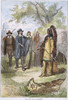 Edward Winslow (1595-1655). /Nenglish Founder Of Plymouth Colony In Massachusetts. Edward Winslow'S Visit To The Wampanoag Native American Chief, Massasoit, In 1621. Wood Engraving, American, 19Th Century. Poster Print by Granger Collection - Item #