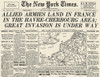 Wwii: D-Day Newspaper 1944. /Nfront Page Of The New York Times, 6 June 1944, Reporting The Allied Invasion Of Europe, Known As 'Operation Overlord', Under The Command Of General Dwight D. Eisenhower. Poster Print by Granger Collection - Item # VARGRC