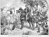 Alonso De Ojeda (1465?-1515). /Nspanish Explorer. Ojeda And His Men, Guided By Natives, In Search Of The Gold Mines At Cibao, In The Interior Of Hispaniola, In 1494. Drawing, American, 19Th Century. Poster Print by Granger Collection - Item # VARGRC0
