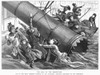 La Mascotte Disaster, 1886. /Nthe Fall Of The Smokestack On The Steamboat La Mascotte, Which Exploded On The Mississippi River Near Neely'S Landing, Missouri On 5 October 1886. Contemporary American Newspaper Engraving. Poster Print by Granger Collec