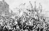 Peterloo Massacre, 1819. /Nthe Violent Repression Of The Working-Class Demonstration For Parliamentary Reforms In St. Peter'S Fields, Manchester, August 1819 Caused This Incident To Be Ironically Called The Peterloo Massacre. Poster Print by Granger
