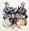 Free Silver Cartoon, 1893. /Ncartoon By W.A. Rogers Depicting William M. Steward (Left) And William Mckinley Plucking A Bald Eagle To Stuff Bags Labeled 'Silver Grab Bag' And 'Tariff Grab Bag.' Chromolithograph From Puck, 23 August 1893. Poster Print