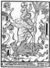 Saint Christopher. /Nearly Christian Martyr. Woodcut, German, 1423. Text Reads: Each Day That Thou The Likeness Of St. Christopher Shall See / That Day No Frightful Form Of Death Shall Make An End Of Thee. Poster Print by Granger Collection - Item #
