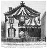 Michigan: Grant House. /N'The Residence Of General Grant, No. 23 Front Street East, Detroit, Where He First 'Kept House,' In 1849-50, Draped By G.A.R. Veterans.' Wood Engraving, American, 1885, After A Photograph. Poster Print by Granger Collection -