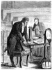 Hans Christian Oersted /N(1777-1851). Danish Physicist. Oersted'S Discovery In 1819 That A Pivoted Magnetic Needle Turns At Right Angles To A Conductor Carrying A Current. Wood Engraving, 19Th Century. Poster Print by Granger Collection - Item # VARG